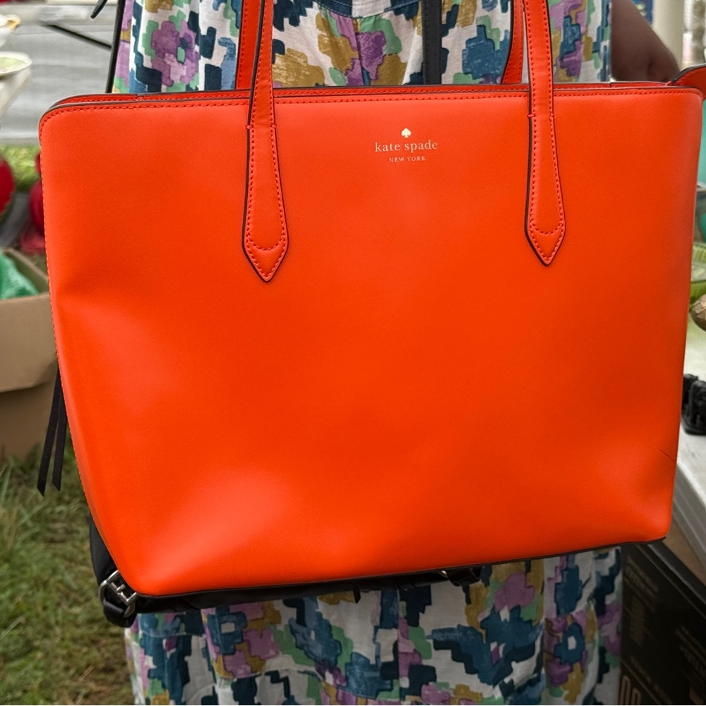 KATE SPADE NEW YORK Leather BREANNA Tote/Shopper/Shoulder Bag ~ Orange WKR00513